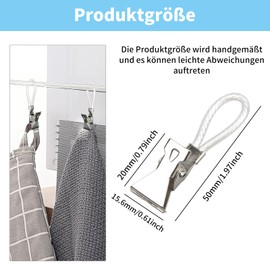 HARY 10 Stück Handtuchklammern Aufhängbare Handtuchclips Handtuchaufhänger ohne Nähen Edelstahlklemmhaken Geschirrtücher Handtuchaufhänger Clips Handtuchclips für Küche und Bad