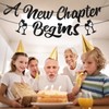 A New Chapter Begins Banner, Pre-Strung Glitter Party Banner Decor