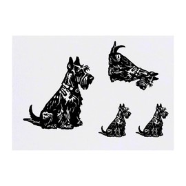 Azeeda 4 x 'Scottish Terrier sitzend' Temporäre Tattoos - Wasserfest, Hautfreundlich & Ungiftig · Transfers in Verschiedenen Größen (TO00071550)