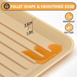 Cat Litter Mat Large Pallet - 27'' x 20" Silicone Litter Box Mat Heightened Edge, Cat Litter Trapping Mat Food-graded Silicone Waterproof Easy to Wash, Anti-slip Backing Rubber Litter Catcher Mat