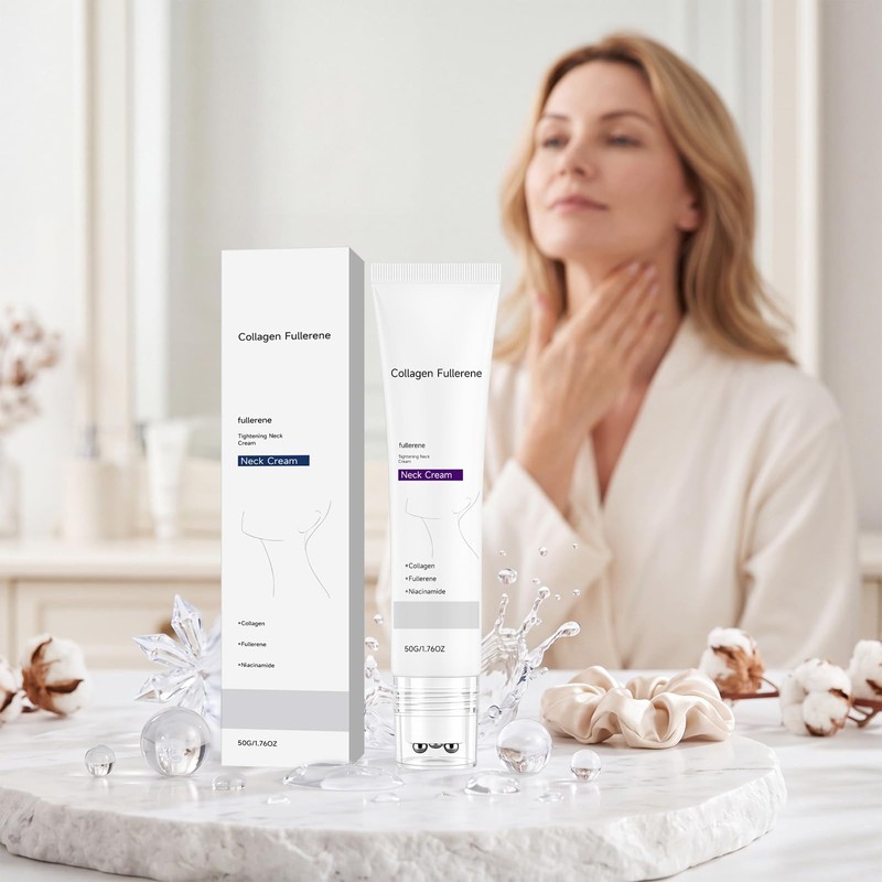 Collagen Fullerene Anti Aging Neck Cream with Peptides, Firming Lotion