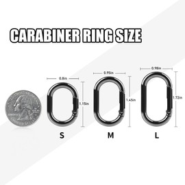Gopal - 12 mosquetones pequeños: 1.16 pulgadas, color máximo, pequeños mosquetones ovalados, conector de cadena de gancho de anillo o de resorte, mini cartera de aleación de zinc, reemplazo de llavero