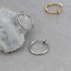 JewelVOX Earrings, Hoop Simple, 0.6 inches (1.5 cm), Non-Hole Earrings,