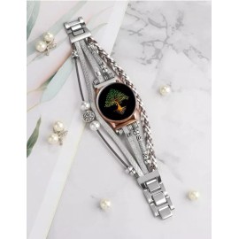 Unbranded 20mm Multilayer Wrap Jewel Watch Silver Band