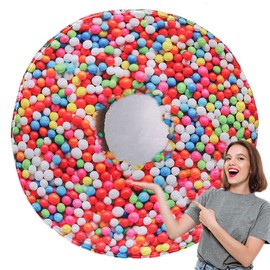BATTILO HOME Donut Blanket, Novelty Round Food Blanket, Realistic Funny Blanket for Adults and Kids, Soft Flannel Blanket for Home Bed Sofa Outdoors Picnic Camping, 59 Inch