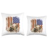 Patriotic French Bulldog American Flag Dog Throw Pillow