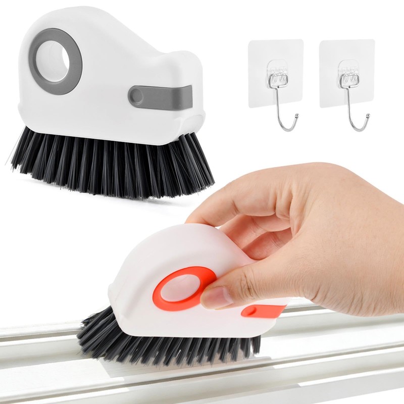 2‑in‑1 Groove Cleaning Brush, Window Track Cleaner with Bristle &