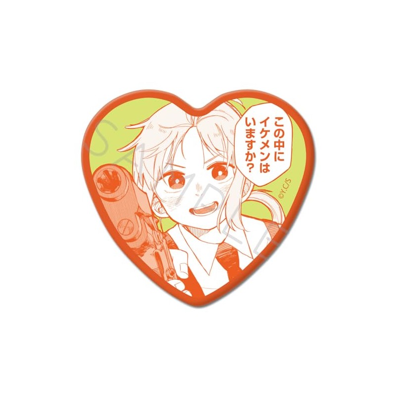 Kindergarten Wars Rita Heart Shaped Can Badge A