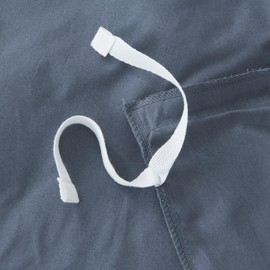 100% Pima Cotton Percale Duvet Set - 3 Pc Full/Queen Size Duvet Cover with Shams - Breathable, Durable, Long Staple Cotton Bedding Set - Corner Ties & Zipper Closure (Full/Queen, Slate)