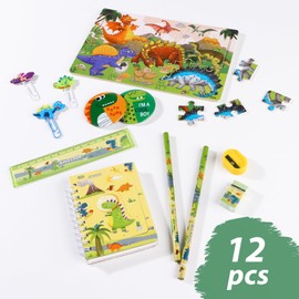 MEJOSER Pack of 12 Dinosaur School Cone Filling Contents Dino Sugar Bag School Gift Boy Party Bag Wonder Bag Girls Children Birthday First Day of School Gifts for School Child (Dino)