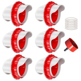 ZenxyHoC DIY Chicken Feeders No Waste, 6 Ports Poultry Feeder with Hole Saw for Buckets Troughs