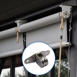 Pulley with Duplex Bearings, Cable Pulley with Ball Bearings, Metal Pulleys, Standing Block Pulley for Ropes, Metal Pulleys, with 4 Screws and 4 White Plastic Sleeves (Pack of 2)