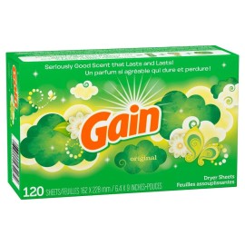 Gain Original Scent Dryer Sheets 120 Count Reduces Static Wrinkles Softens La...