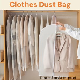 IATAHI Kleidersacks Anzug,6pcs Kleidersack Anzug Lange,Kleidersack Kleiderhüllen Abdeckung mit Reißverschluss,Transparent Anzugtasche Kleidersäcke,Leichte Kleidersäcke