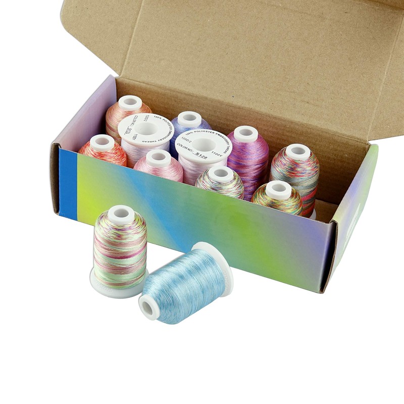 Simthread Multi Colours Polyester Machine Embroidery Thread - 1,000 Metres