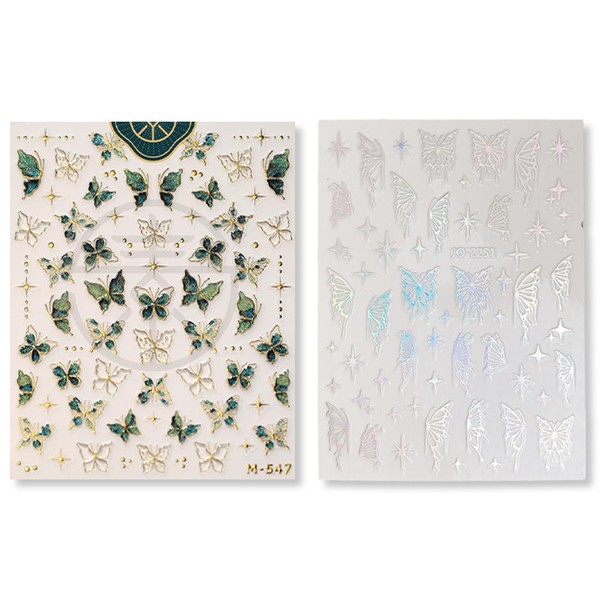 KEQAR 3D Nail Art Sticker, Selbstklebende Nagelsticker Mit 3D-Design, Einfache