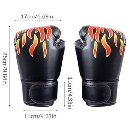 Hwtcjx Boxing Gloves for Children, Junior Sparring Gloves, Children's Boxing Gloves, PU Boxing Gloves, Junior Sparring Gloves, Age Group 3-12 Years, Boxing Training (6 oz, Black)
