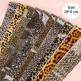 Framendino, 20 Pack Leopard Print Nail Foil Transfer Sheets Self-Adhesive Animal Skin Pattern Manicure Art Sticker for Women