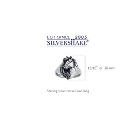 Silvershake 925 Sterling Silver Horse Ring Size 8