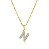 Zelaro Women's Necklace with Letters, Chain Gold and Chain Silver