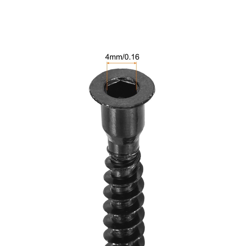 sourcing map 20Pcs M6.3x50mm Hex Socket Countersunk Head Self Tapping