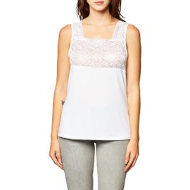 Cinema Etoile Women's Square Neck Cami,White,Medium