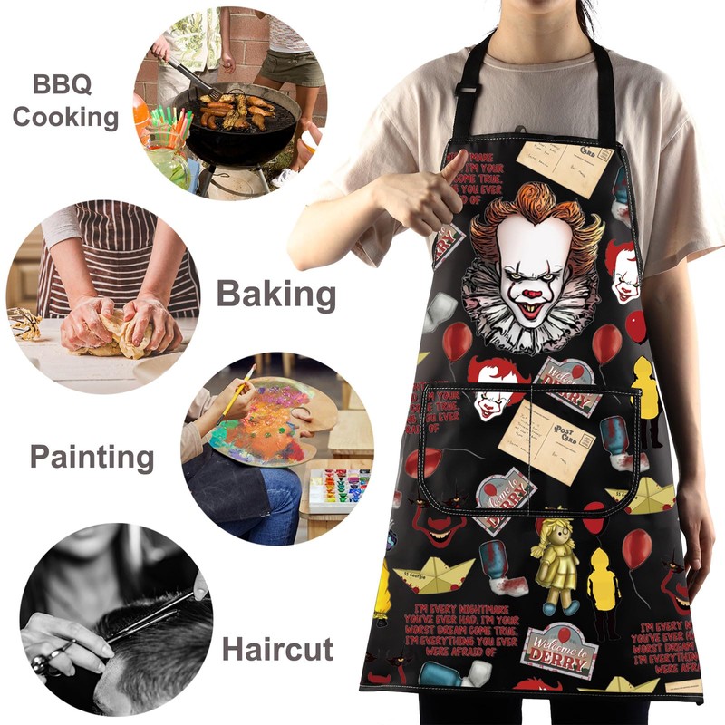 WZMPA Horror Clown Cooking Apron Horror Clown Lover Gift Welcome
