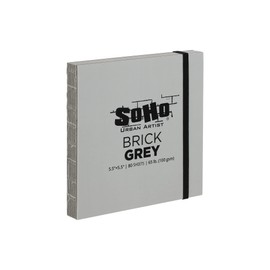 SoHo Urban Artist Brick Sketchbook Journals for Sketching, Drawing, Colored Pencils, Graphite, and More - Grey 5.5"x5.5" (100 GSM, 80 Sheets)
