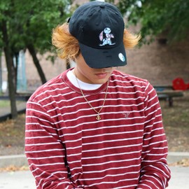 Muka Dad Hat Streetwear Hip Hop Graphic Hats Bunny Embroidery Dad Hat Women Men Baseball Cap Designs (Psycho Rabbit (Baby Blue))