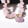 Jewever Chip Reiki Raw Amethyst Rose Quartz Crystal Bracelet for