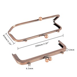 Bag Frame Metal Bag Frame Bag Hanger Vintage Purse Clasps Bag Frame Kiss Clasp Frame Purse Closure for DIY Handbag Making Sewing Crafts (4 Colours)