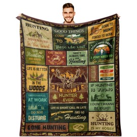 JUCIPAY Hunting Gifts for Men, Hunting Gift Blanket 60"x50", Gifts for Hunters, Hunter Present for Dad/Gandpa, Hunting Decor