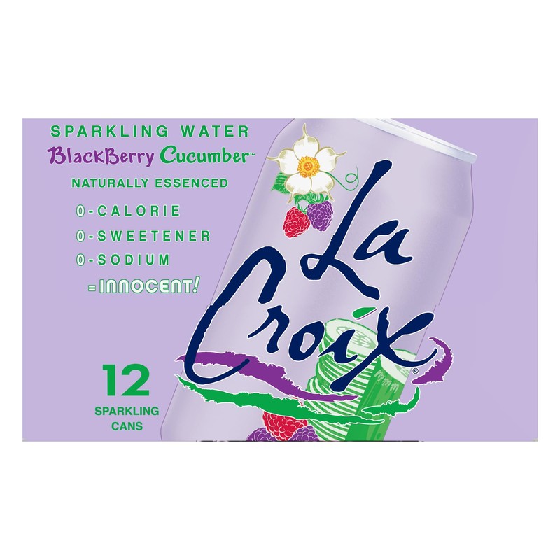 La Croix Sparkling Water, Blackberry Cucumber, 12-Pack Zero Sugar, Zero