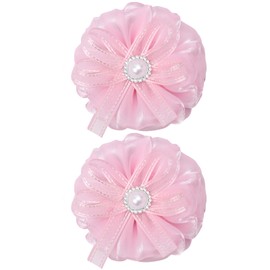 ZOLYCO Tiny 3 Inch Hair Bow Clips Thick Ribbon - Cute Lined Boutique Alligator Hairpin for Girls, Toddlers, and Little Teens - Kids Barrettes Set of 2 Small Stylish (Pink)