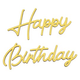 EVENFIT Happy Birthday Sign for Backdrop - Reusable Wooden Letters Happy Birthday Banner for Arch Backdrop, Wall Decor for Girls, Boys & Adults' Birthday Party Decoration - Champagne Gold