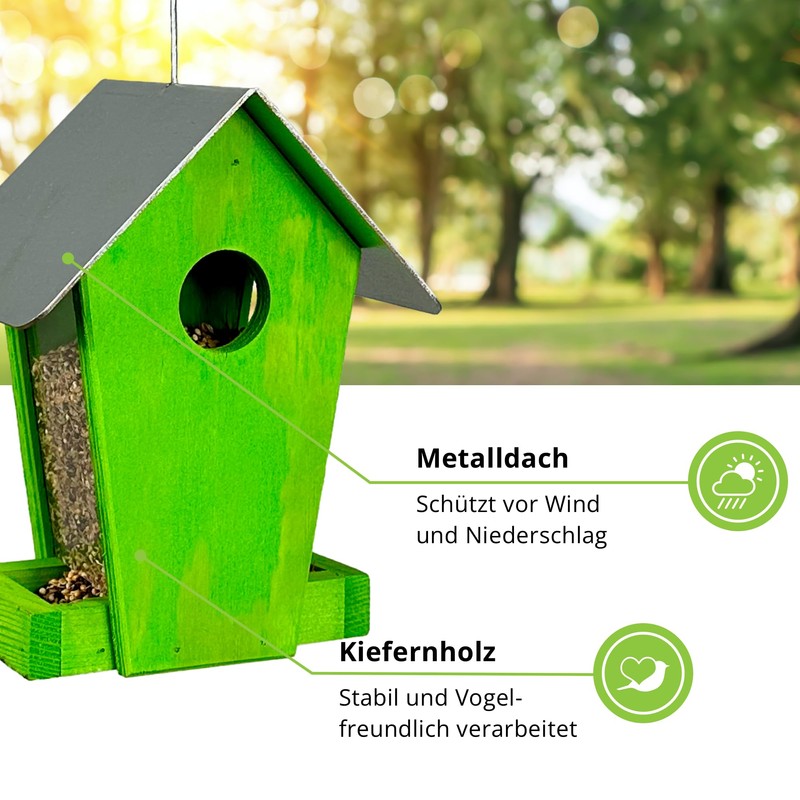 GARTENETAGE Sweden Scattered Feed Silo - Colourful Bird Feeding for