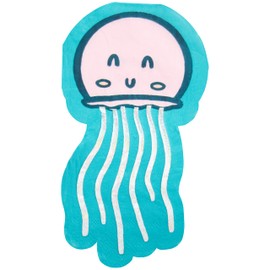 C.R. Gibson TW7-25638 Under The Sea Die Cut Disposable Paper Lunch Napkins, 6" x 6", Multicolor, 20 Pieces