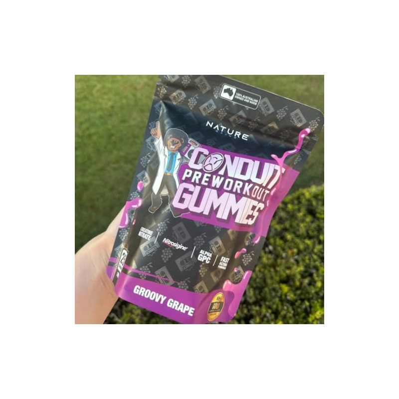 NATURE GAINS GROOVY GRAPE CONDUIT PRE-WORKOUT GUMMY 25 SERVES