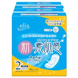 Ellis New Bare Skin Feeling (For Normal to Many Days) No Wings 30 Sheets x 2 Pack