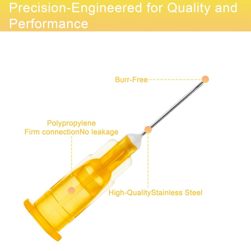 100Pack 25 Gauge 1 Inch Needle, Luer Lock Individually Sealed