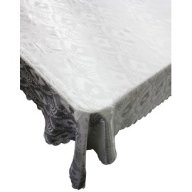 Majestic Giftware TC60120 White Polyester Tablecloth with Matching Challah Cover - Elegant Design for Shabbat and Special Occasions