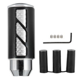 Universal Gear Shifter Shift Knob Headball Aluminum Alloy with 3 Adapters for CarBlack