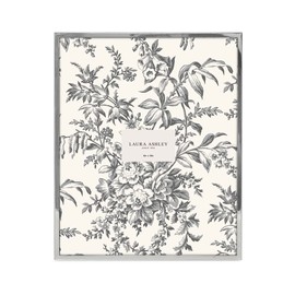 Laura Ashley 8x10 Silver Flat Metal Picture Frame with Two-Way Easel, Made for Tabletop, Counterspace, Shelf and Desk (8x10, Silver)