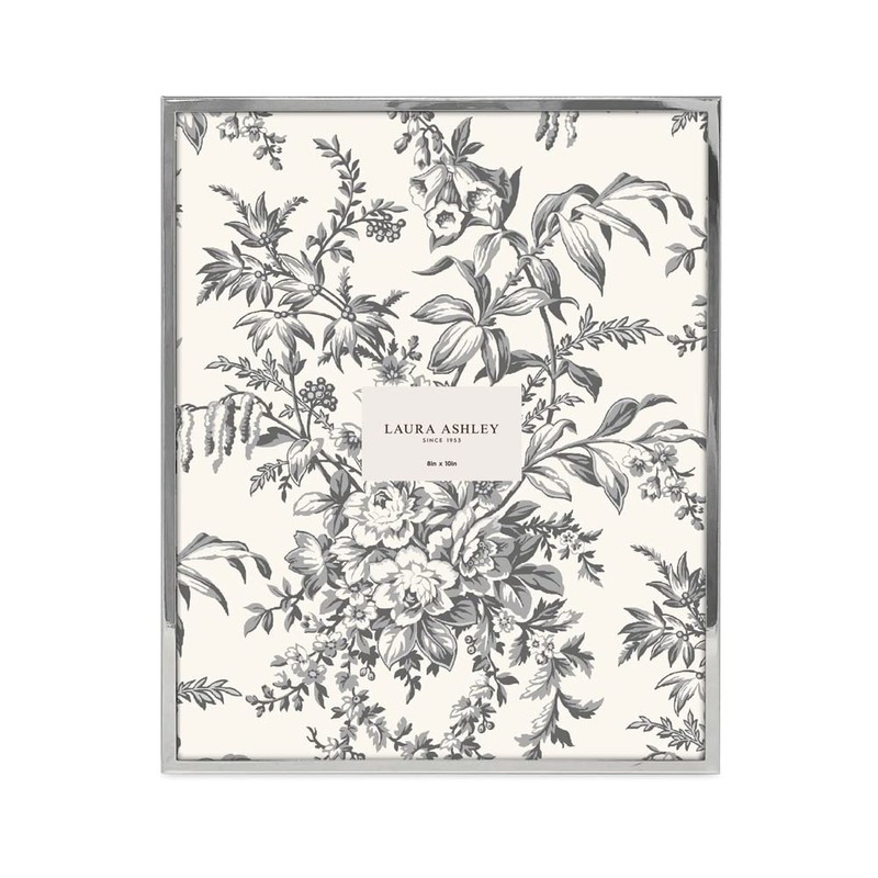 Laura Ashley 8x10 Silver Flat Metal Picture Frame with Two-Way
