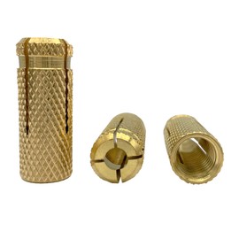 (Pack of 60) Brass Impact Dowels M10 x 32 mm, Expansion Bolt Sleeve, Concrete Masonry Brick Anchor, Expansion Dowels (60, M10 x 32 mm)