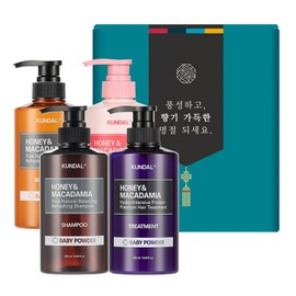 Kundal Hair Body 4-piece holiday gift set baby powder scent, 1 set / 쿤달 헤어바디 4구 명절 선물세트 베이비파우더향, 1세트