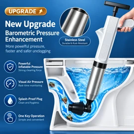 Electric Toilet Plunger for Drain Unclogging – 7–8 Bar Air Power with Built-In Pump for Toilets, Sinks & Household Drains