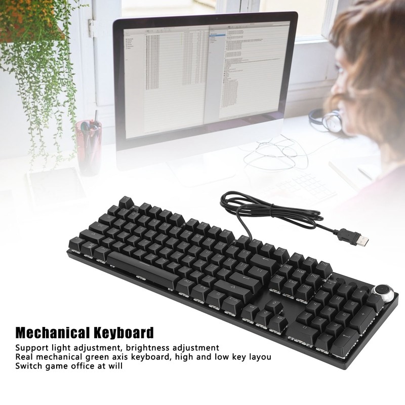 Mechanical Keyboard Wired Gaming Support Backlight Green Axis Keyboard with