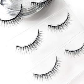 Musegetes 3D False Eyelashes Popular Black Natural Axis Soft Core Premium Fiber Hand Made A Natural Fluffy Long Soft Reusable 3 Pairs H1