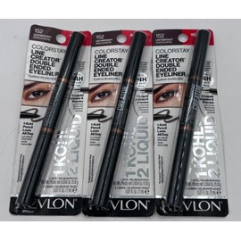 Revlon ColorStay Double Ended Waterproof Eyeliner, Leathercraft 152. PACK OF 3.